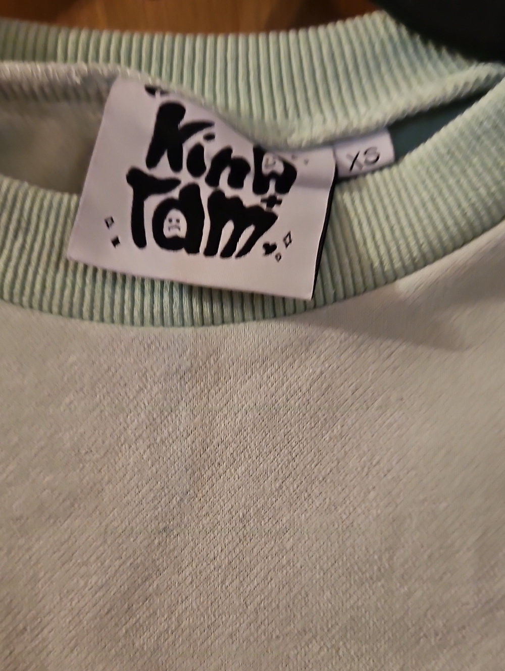 Kina&Tam Mint Green 'I AM OKAY' Embroidered Sweatshirt - Picture 2 of 2